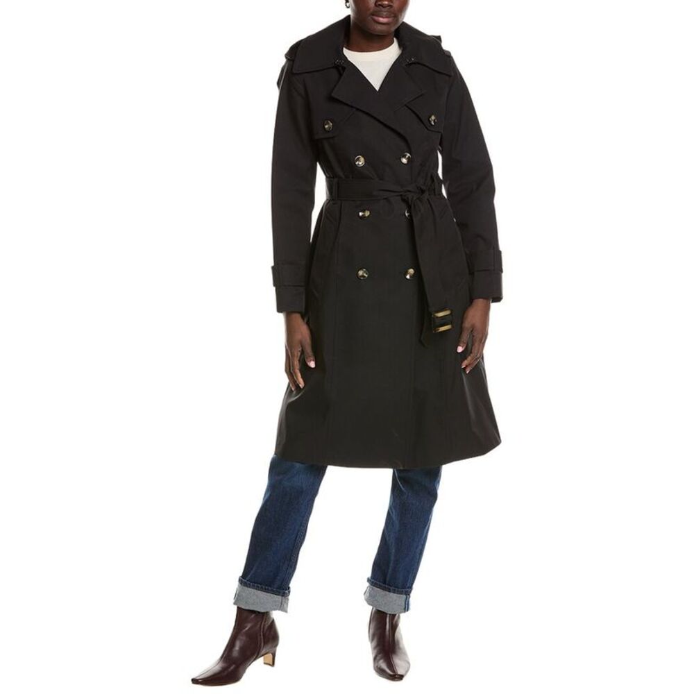 London Fog Womens  Long Trench Coat, Black